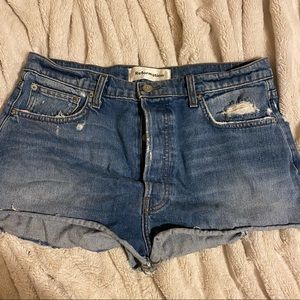 Reformation Denim Button Front Shorts